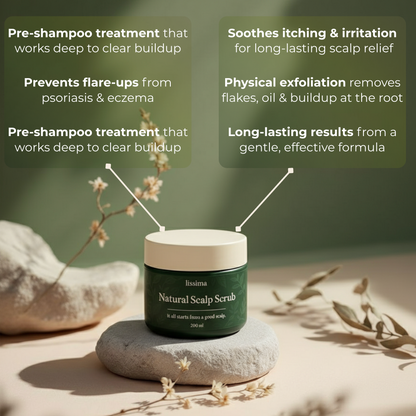 LISSIMA Natural Scalp Scrub – for Flaky, Itchy, Irritated Scalp (Sensitive Care)