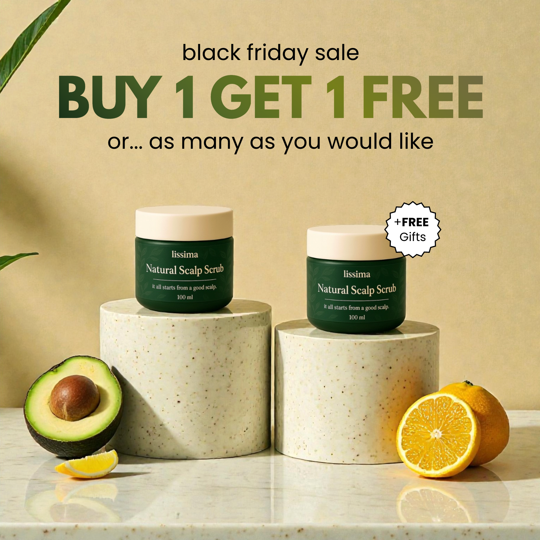 LISSIMA Natural Scalp Scrub – for Flaky, Itchy, Irritated Scalp (Sensitive Care)